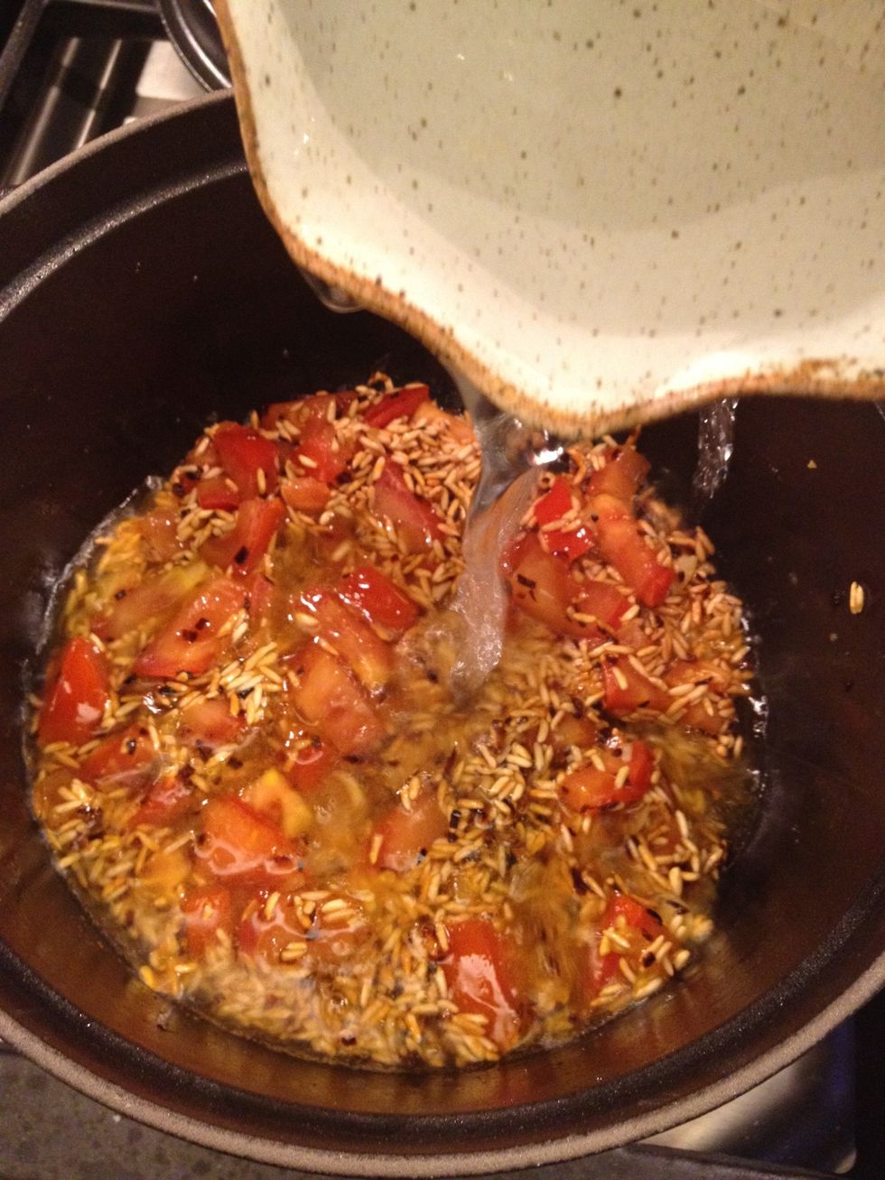 Add water, or stock.