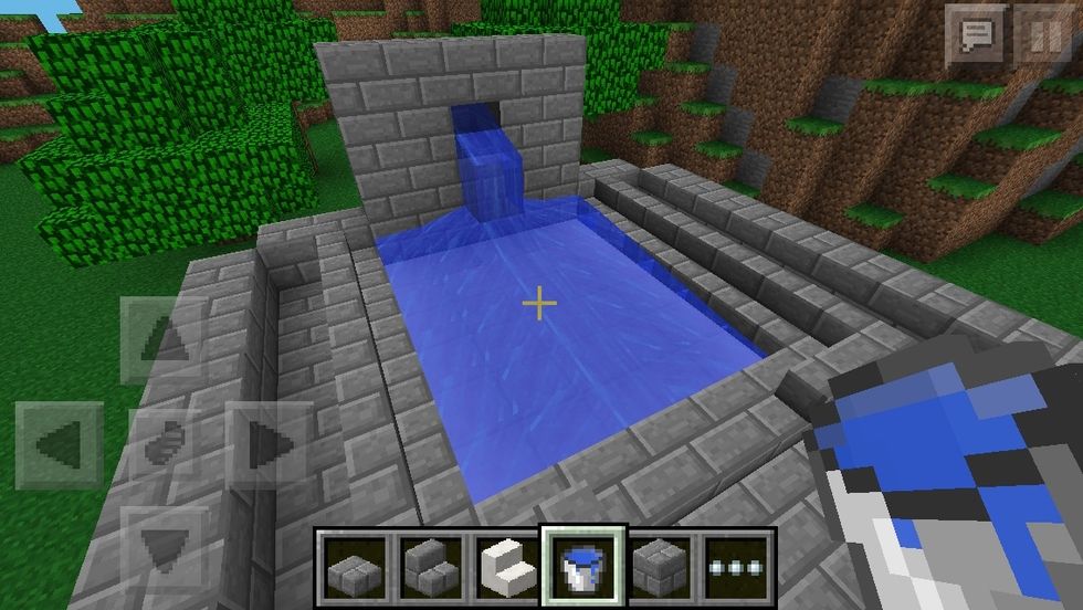 add water, the flowing water looks better in my mind, but if you fill the pool its more user friendly