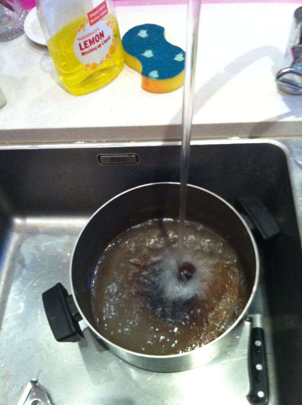 Add water to a pan