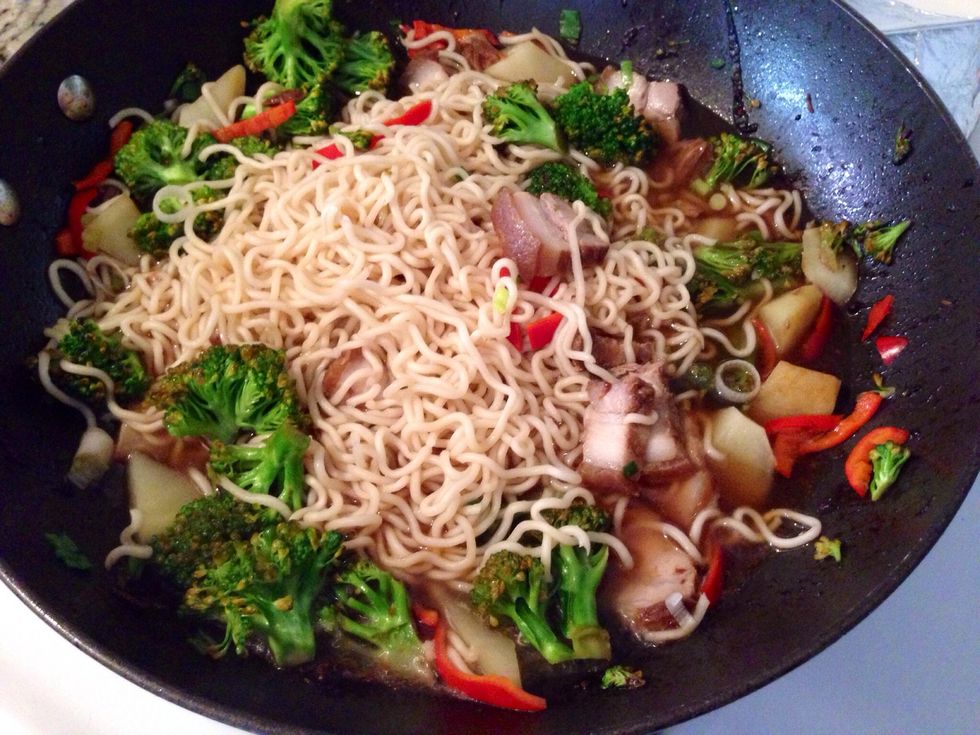 Add water to about half way. And cook and stir.