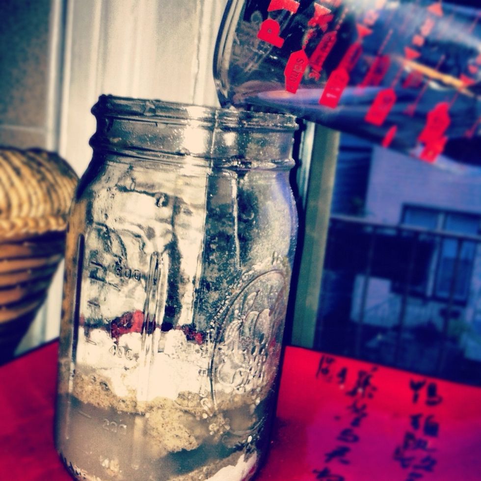 Add water to flour...