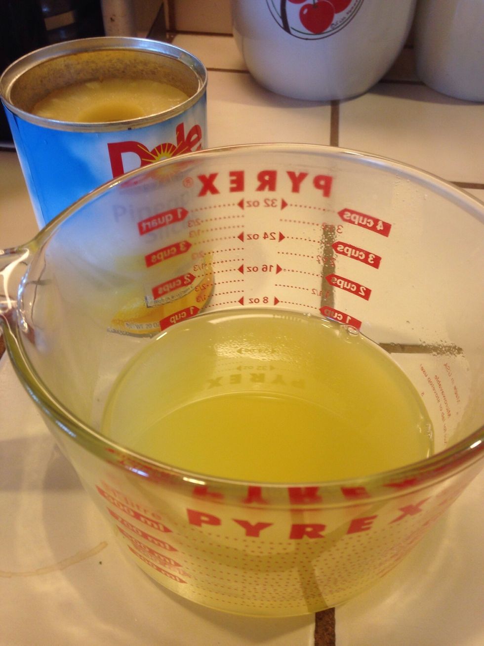 Add water to juice to equal one cup. Heat liquid in microwave one minute.