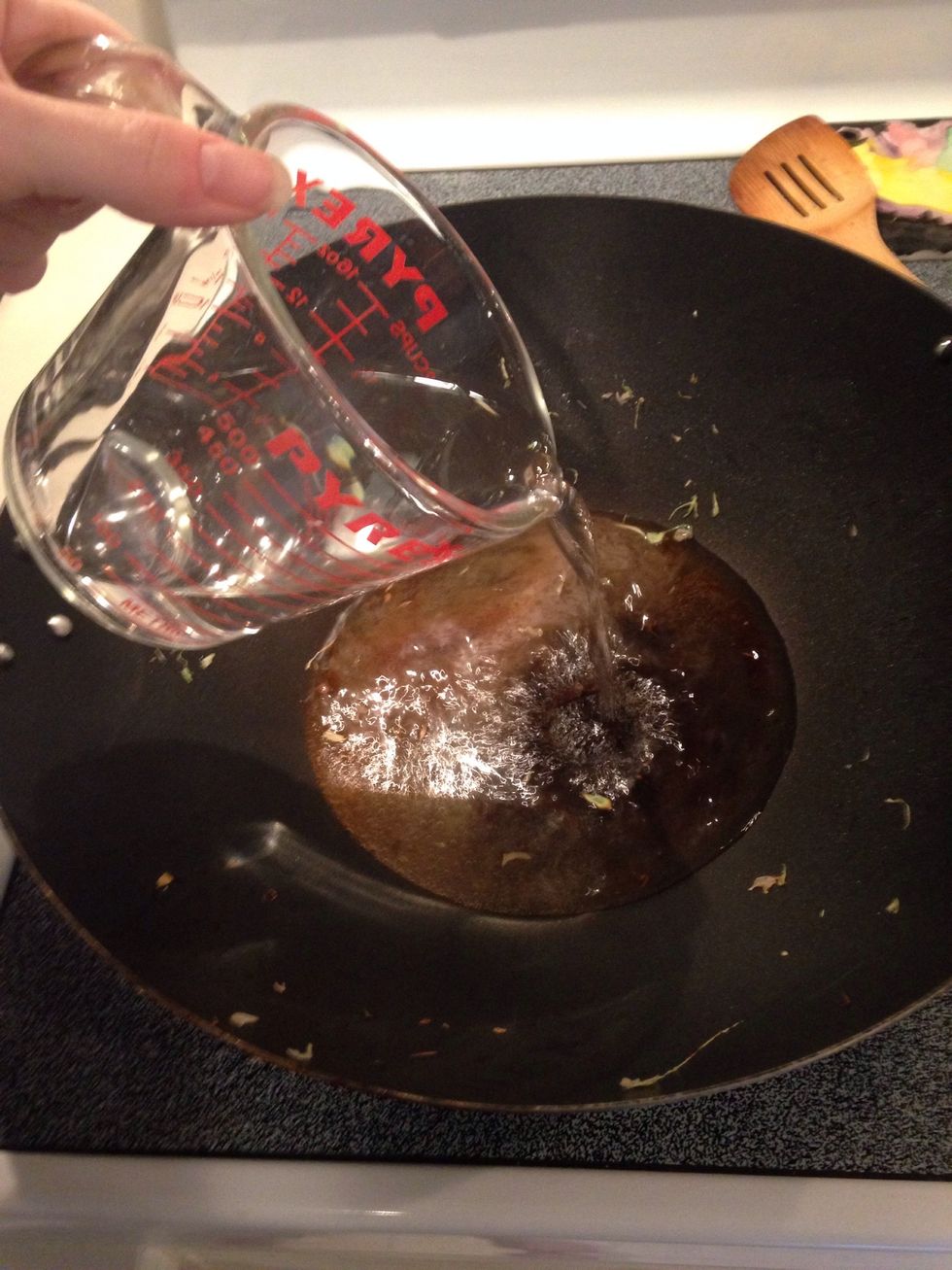 Add water to pan. It's ok to have leftover coleslaw in the liquid.