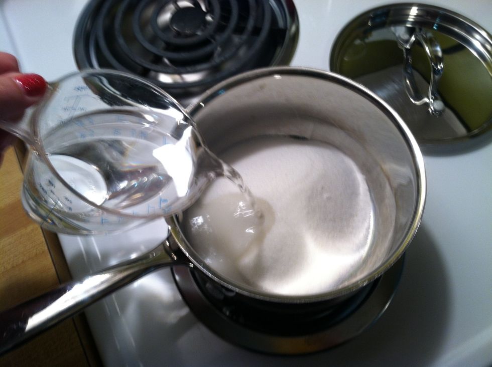 Add water to sugar...