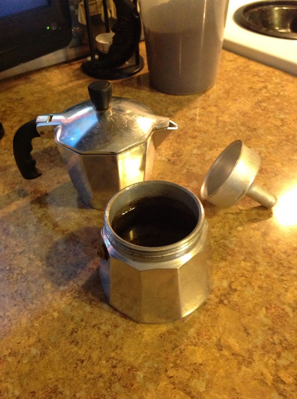 Add water to the bottom of the coffee pot