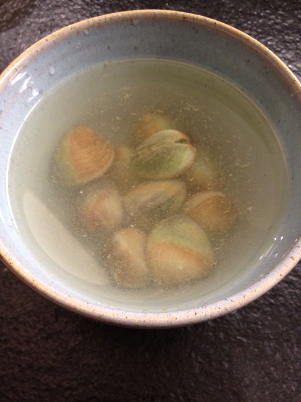 Add water to the bowl. Very dirty.