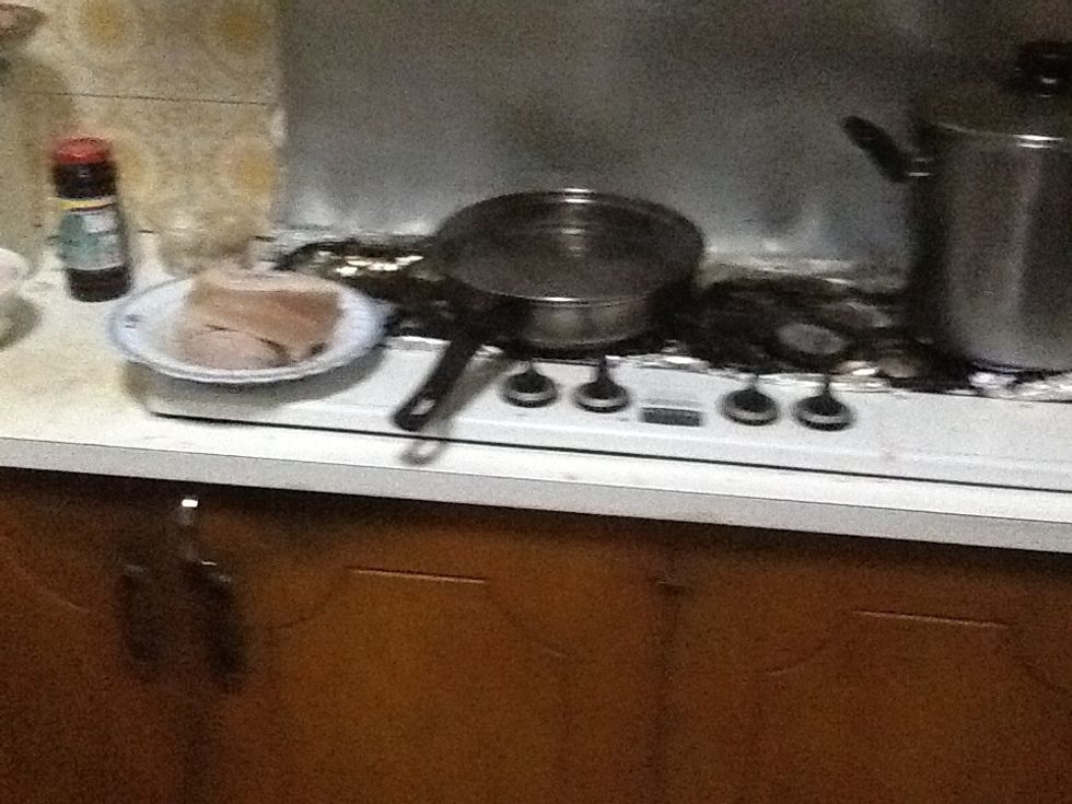 Add water to the pan and heat it until 5 minutes