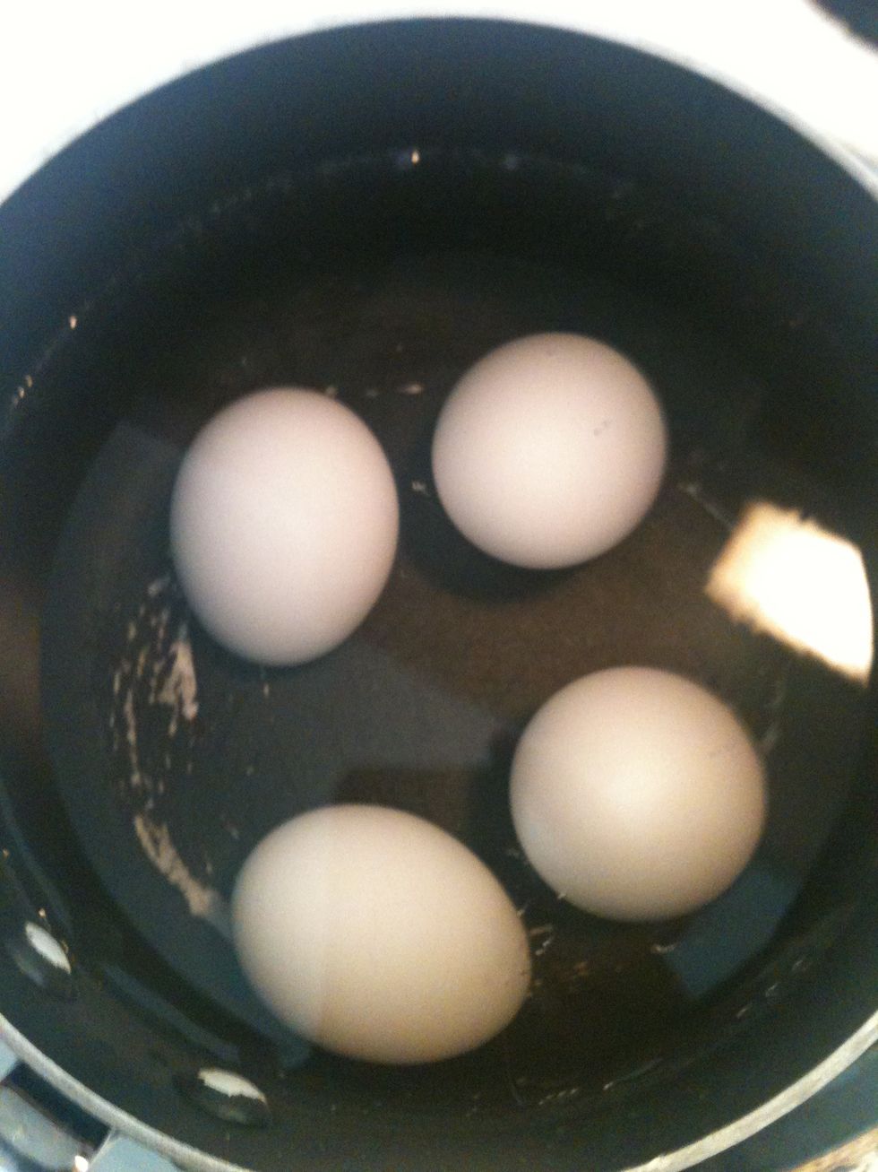 Add water until eggs are covered