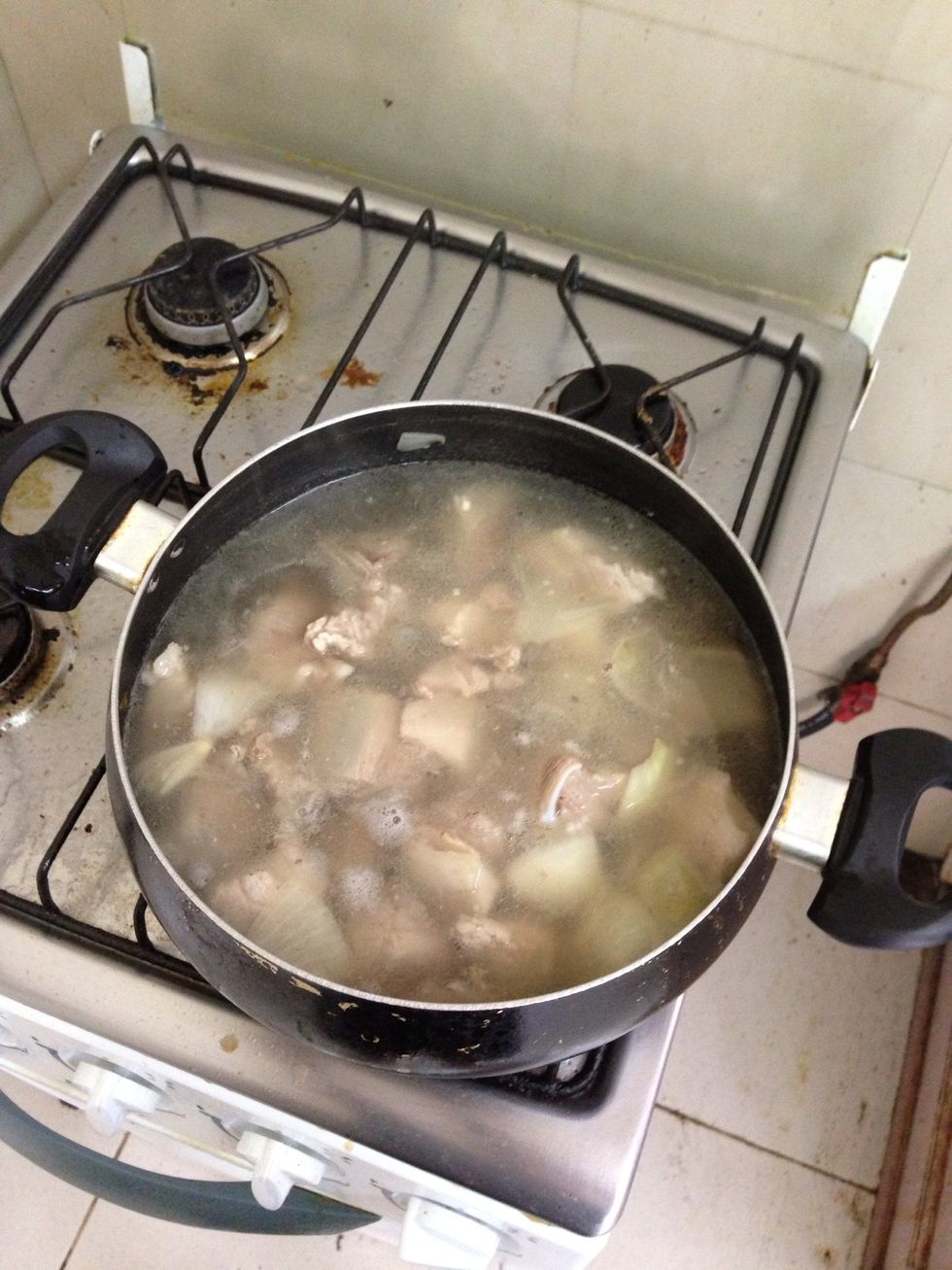 Add water. Wait to boil