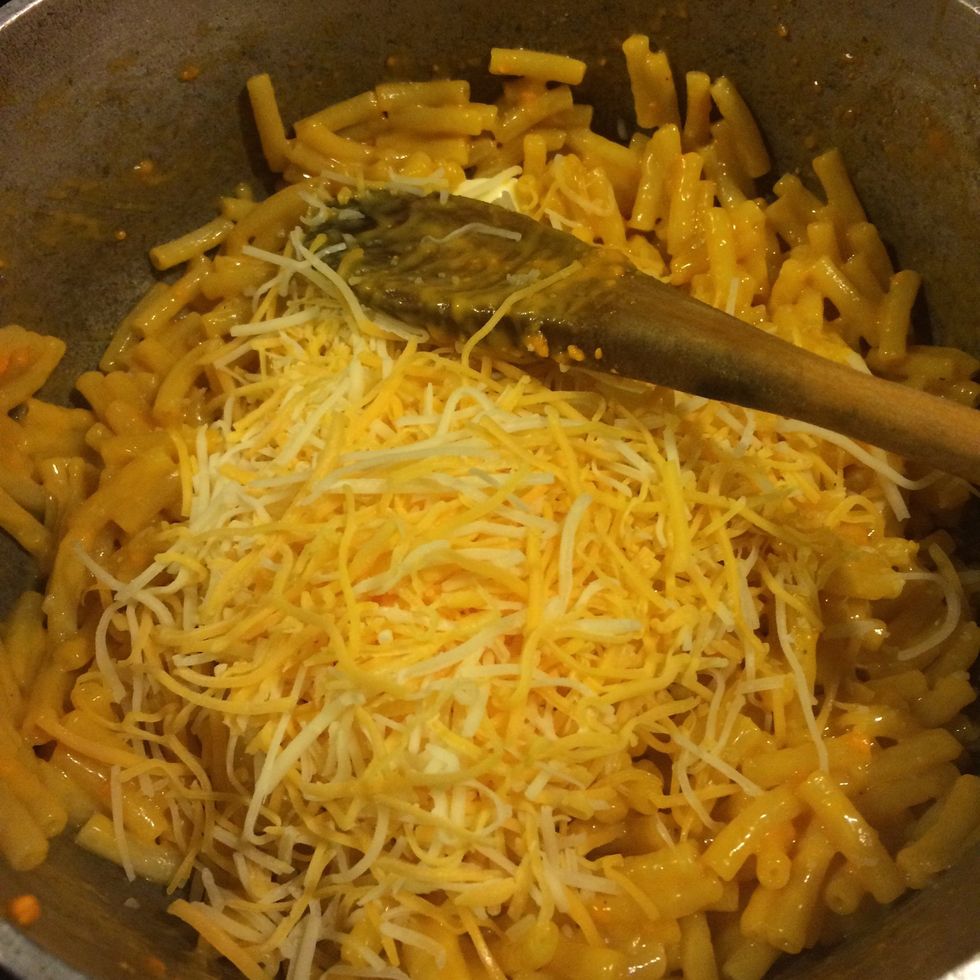 Add whatever cheese mix you would like to it. Or just some random cheese