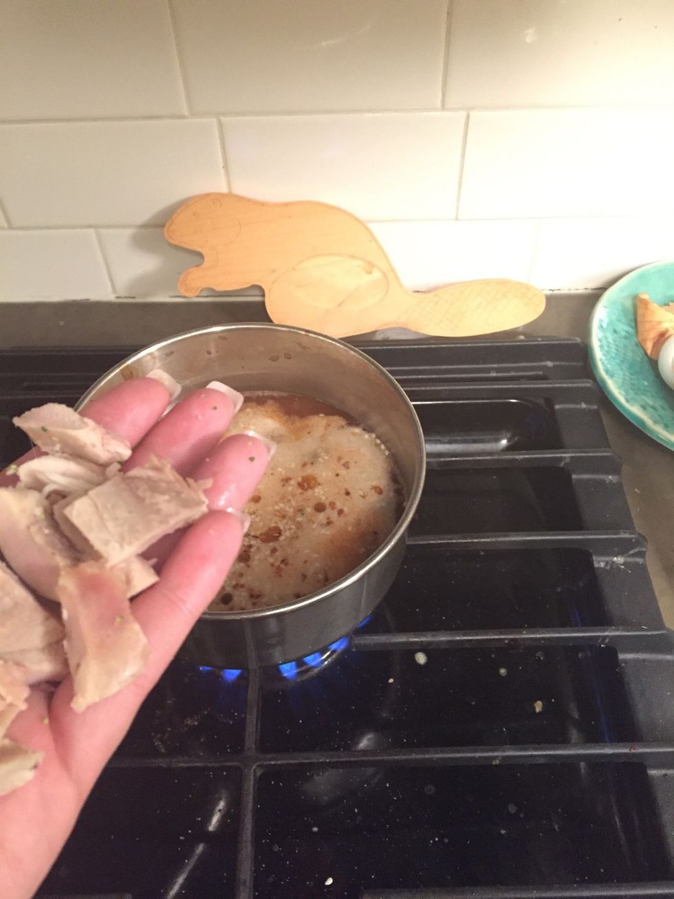 Add whatever leftover protein you have into stock.