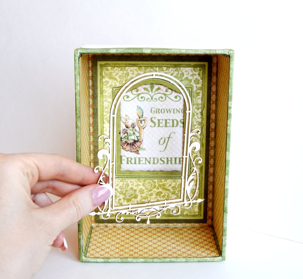 Add white delicate chipboard