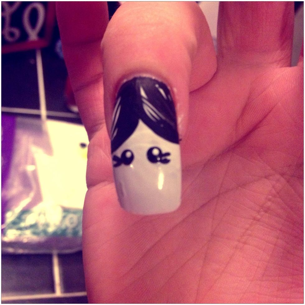 Add white dots in the eyes.