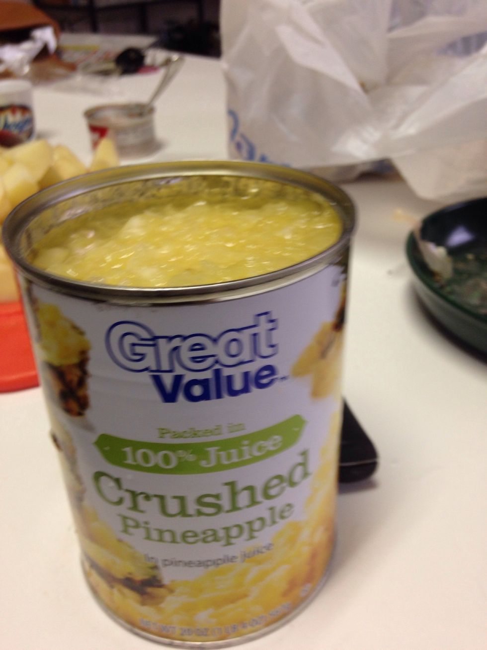 Add whole can crushed pineapple with juice
