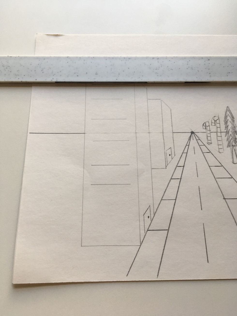 Add windows.  Keep ruler parallel with the horizon line.