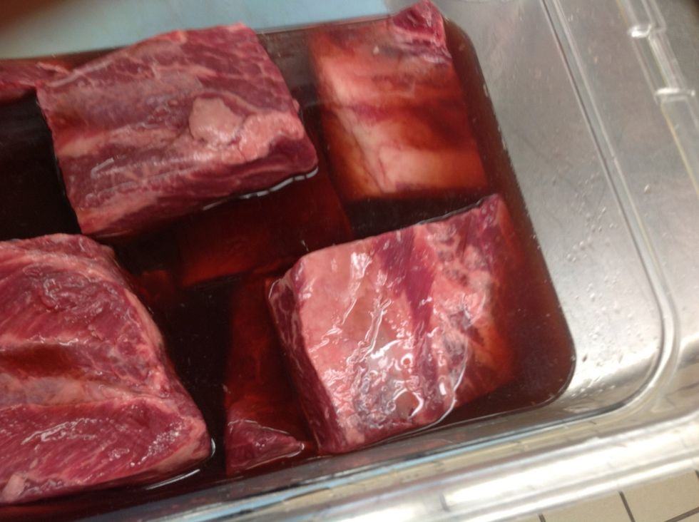 Add wine and marinade overnight