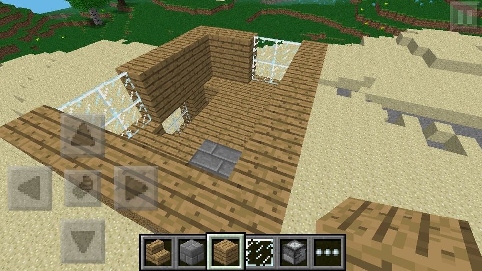 Add wooden planks and glass panes
