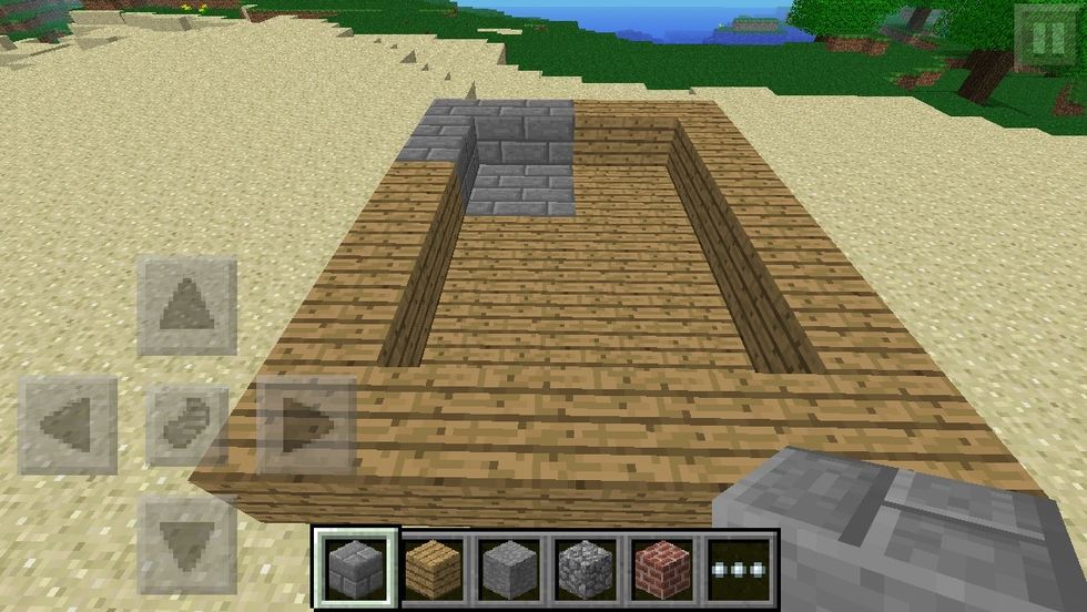 Add wooden planks and stone bricks