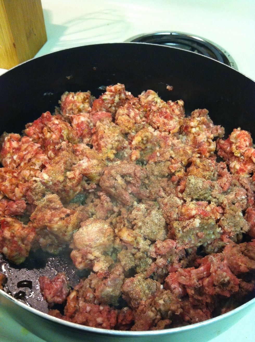 Add worcester sauce and ground peppercorn.