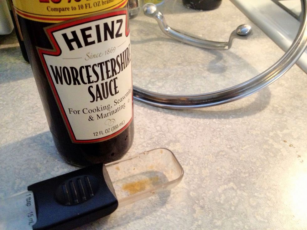 Add Worcestershire sauce, herbs and salt & pepper to sauce.