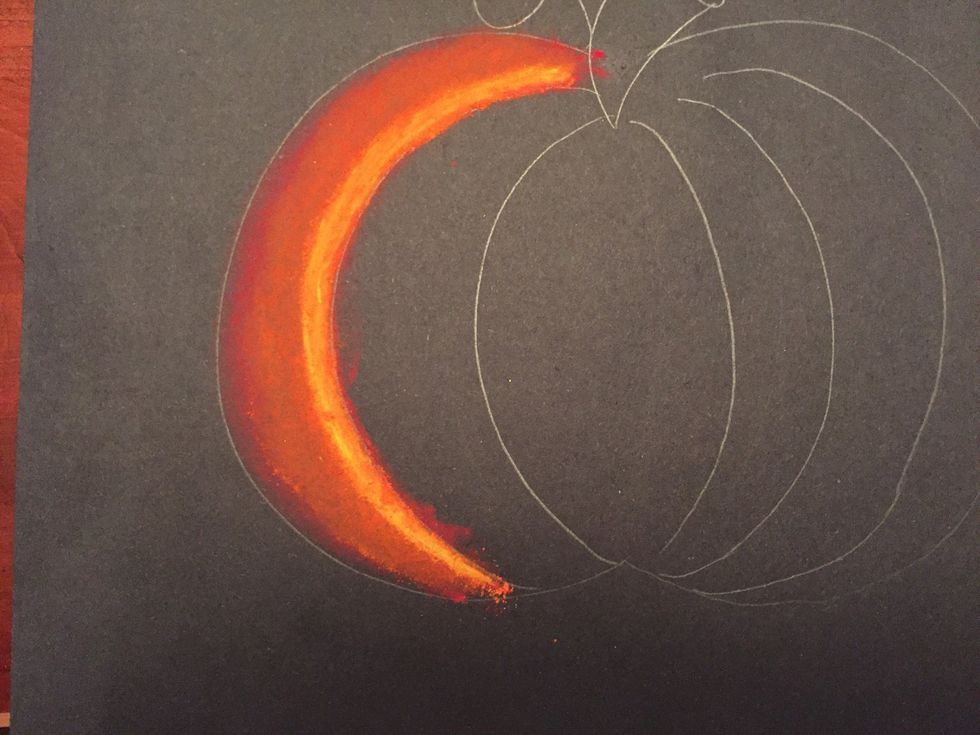 Add yellow on top of the orange in the first line.