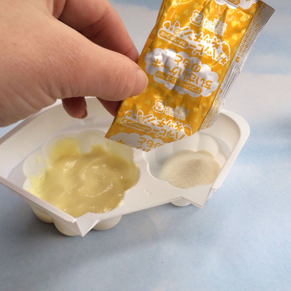 Add YELLOW Packet Cake Mix in Smaller Cake Mold