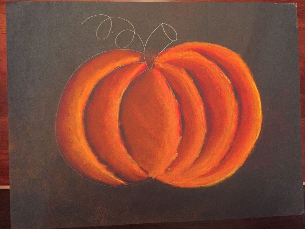 Add yellow to each line on top of orange.