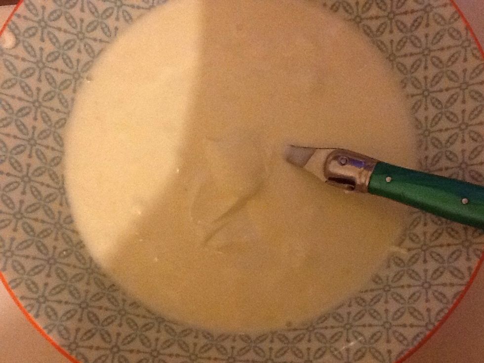 Add yoghurt to lemon juice to make dressing