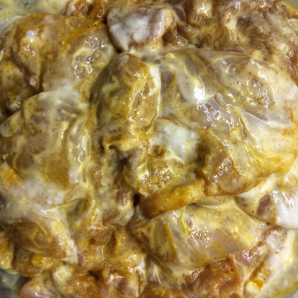 Add yogurt and mix well. Allow to sit for at least 2 hours in the refrigerator.