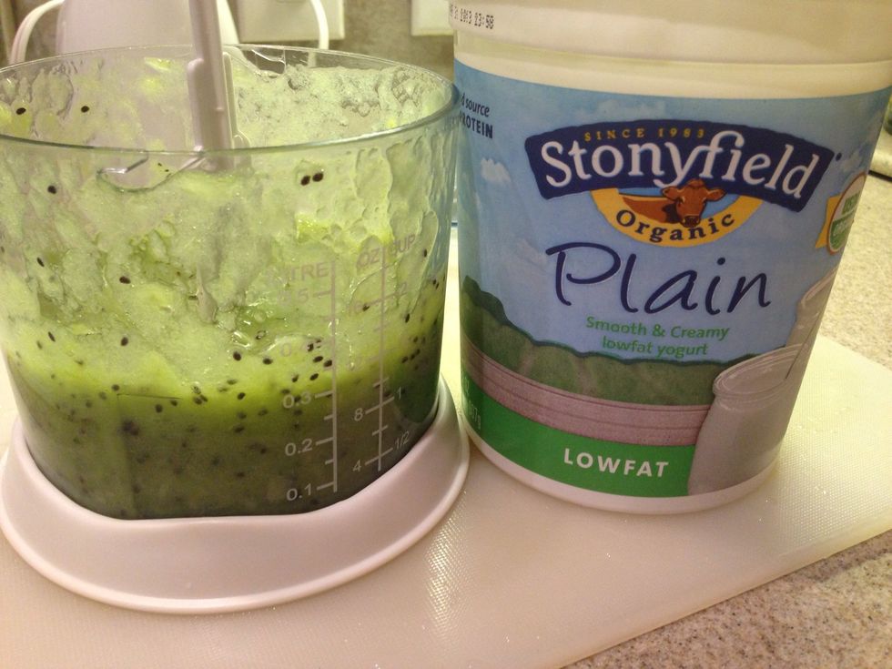 Add yogurt to taste.  For less tart pops use flavored yogurt.