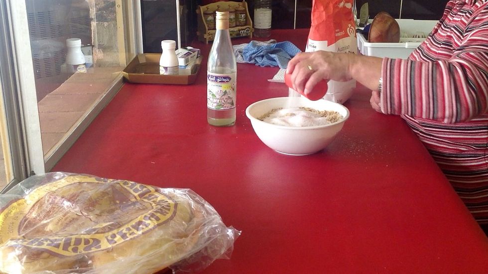 Add your 1/2 cup of sugar. You can add more if you like. But, I will warn you this is teeth breaking sweetness in a pouch. You'll see shortly. ;)