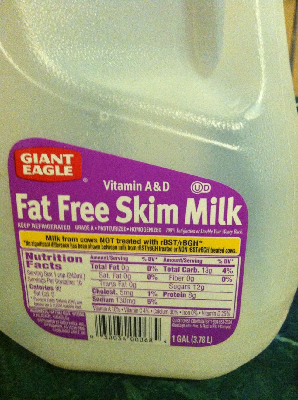 Add your 1 Cup of Skim/Soy Milk