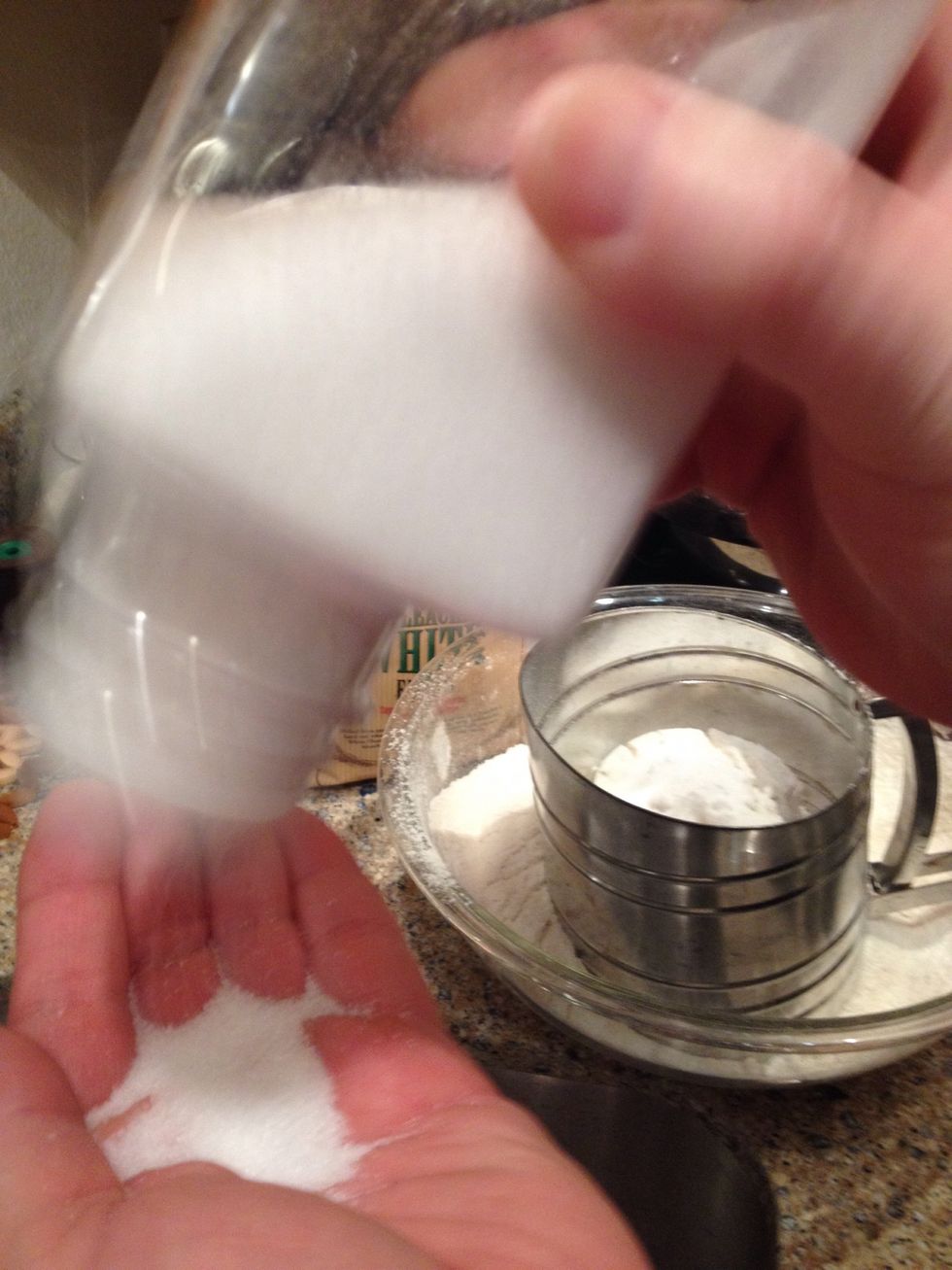 Add your 1 teaspoon of salt also to the flour...