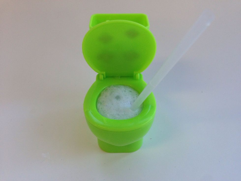 Add your 2 lid fulls of water and watch the foam rise