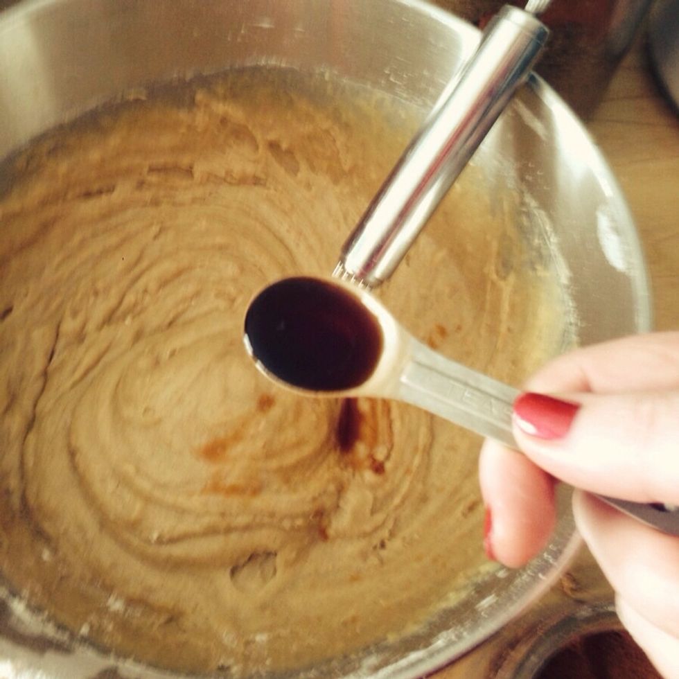 Add your 2tsp vanilla extract while mixing.