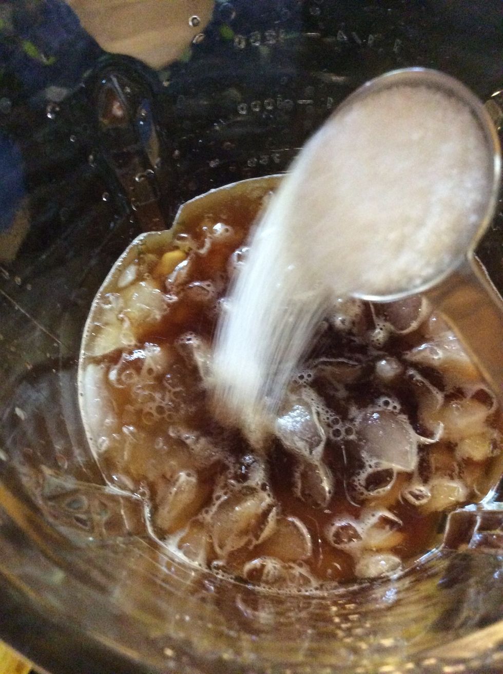 Add your 3 tablespoons of sugar