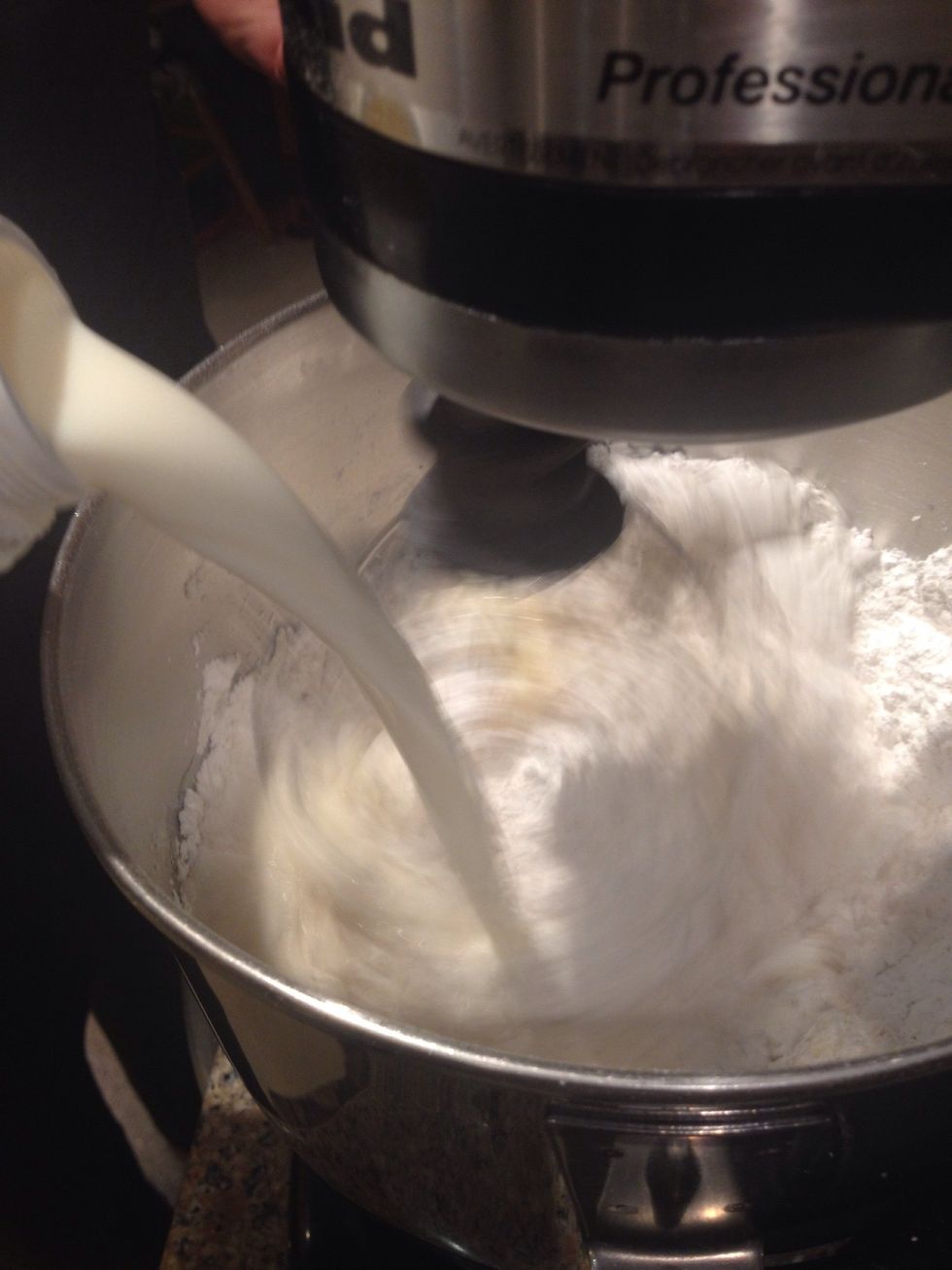 Add your 3 tbsp milk or cream..