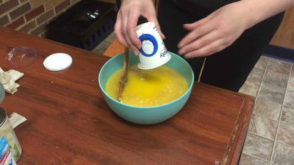 Add your 8 oz. container of sour cream.