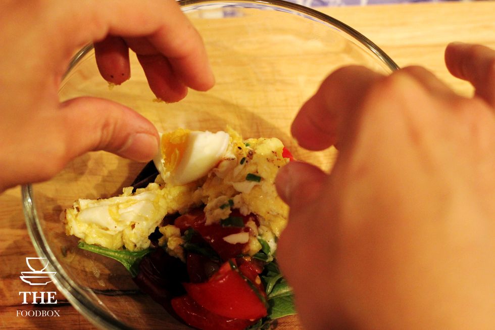 Add your boiled eggs in as well.