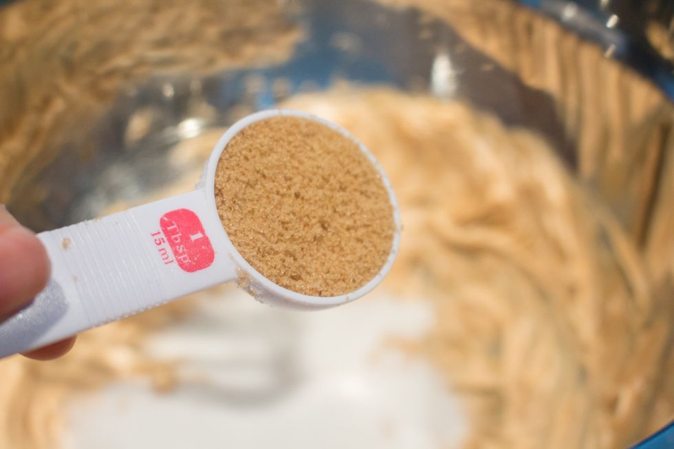 Add your brown sugar to the peanut butter mixture.