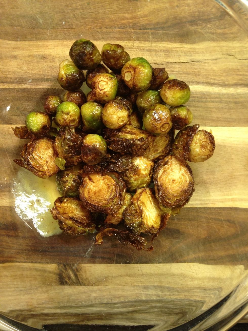 Add your Brussels. You can also add just boiled Brussels sprouts.