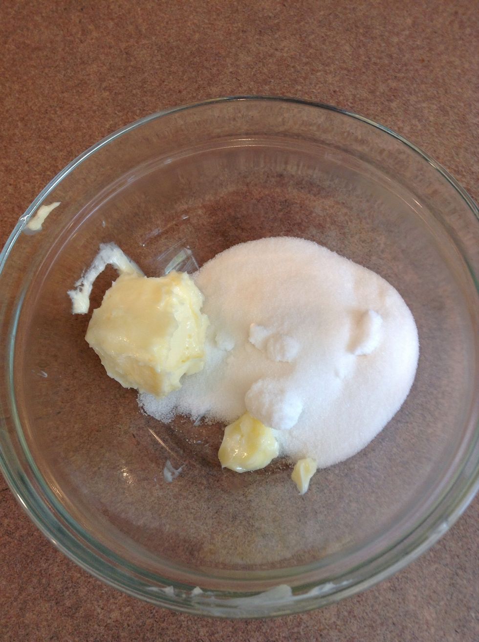 Add your butter and sugar to a bowl.