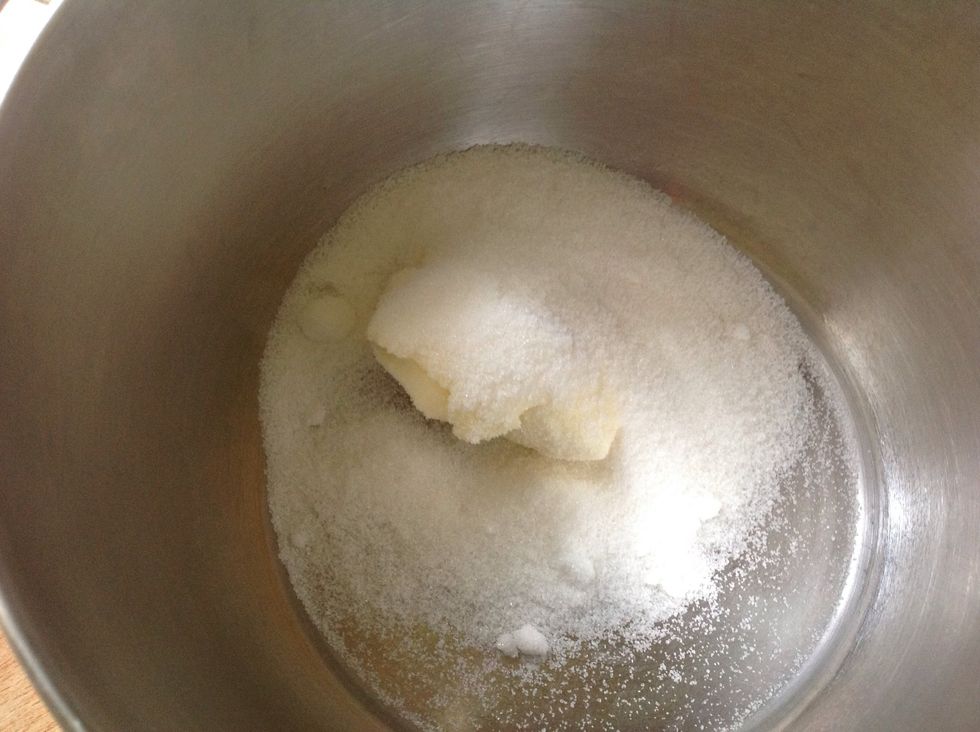 Add your butter and sugar to your mixing bowl and mix till light and fluffy