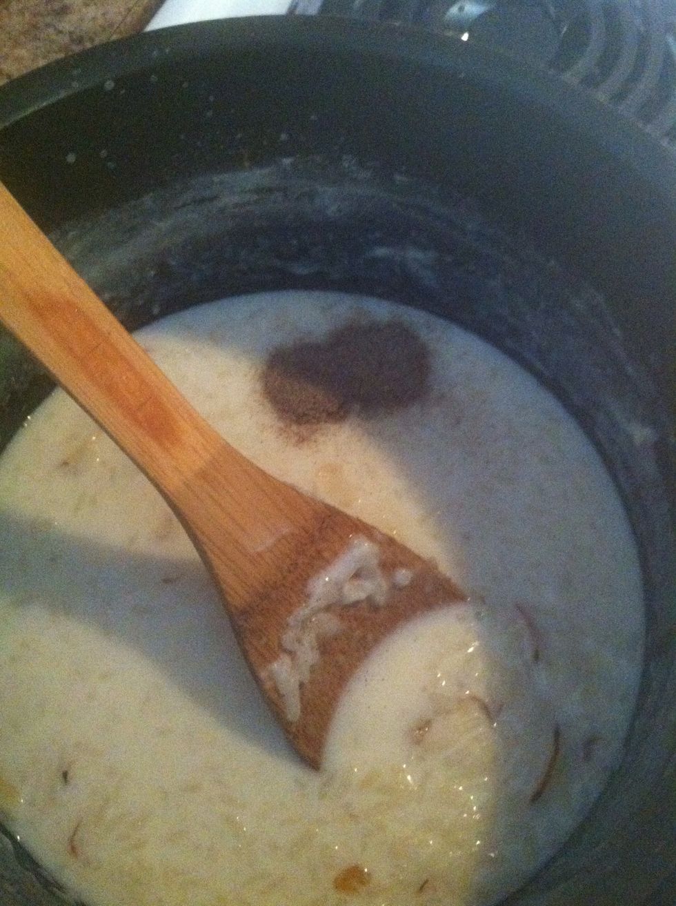 Add your cardamom I added a lil extra i love it! Stir and your done!