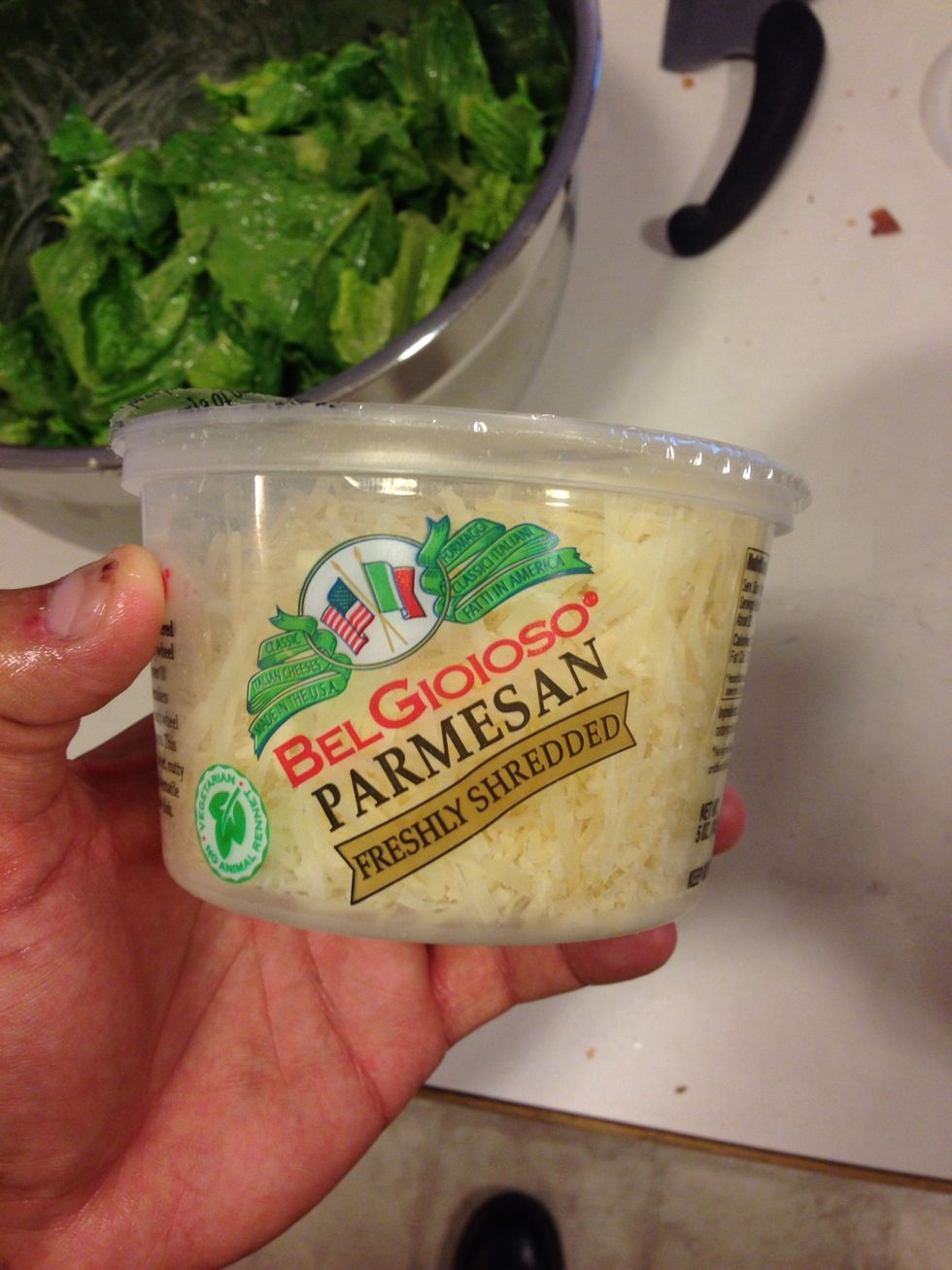 Add your cheese and croutons