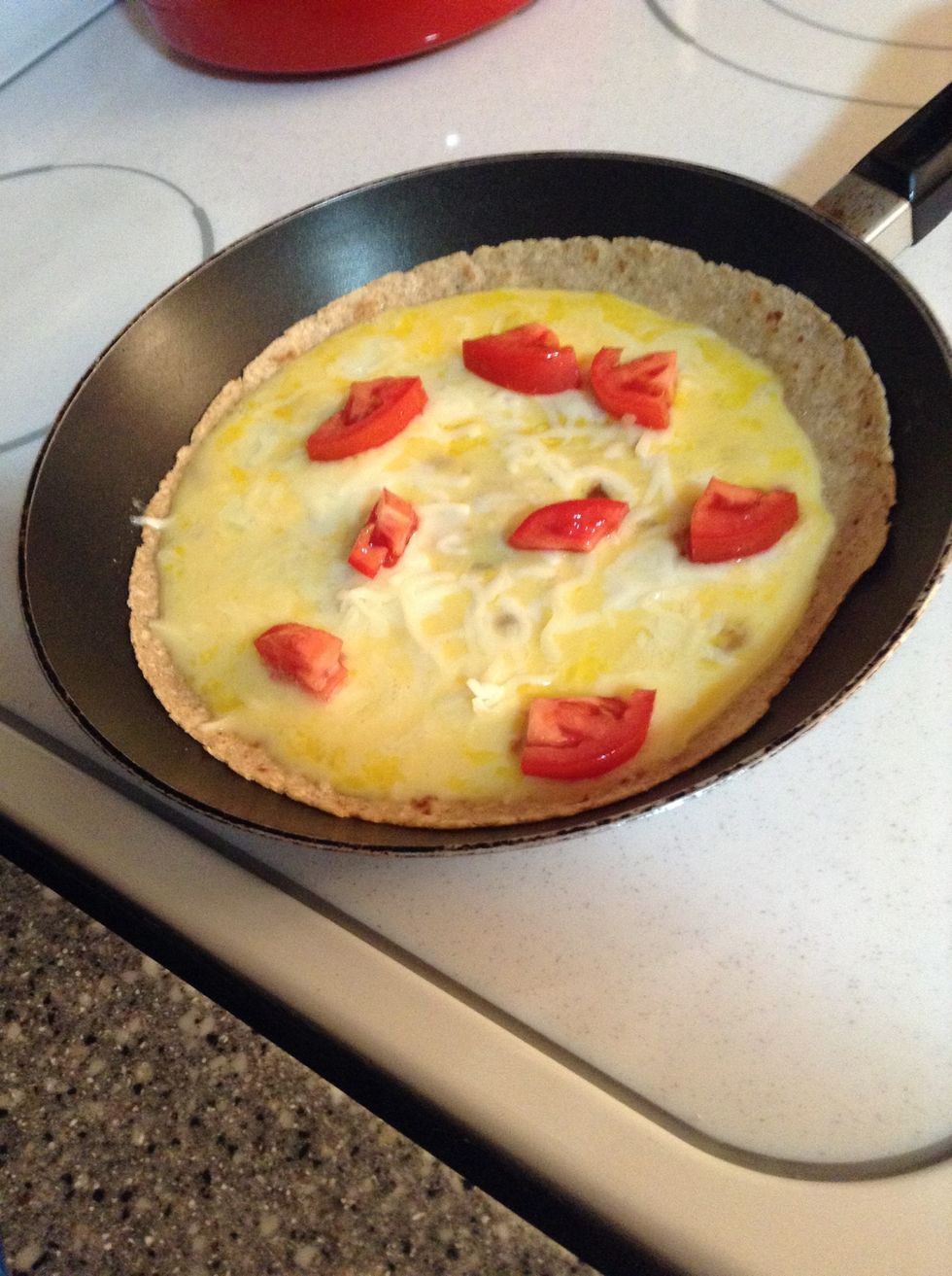 Add your cheese. I cut up some tomato and added that too.