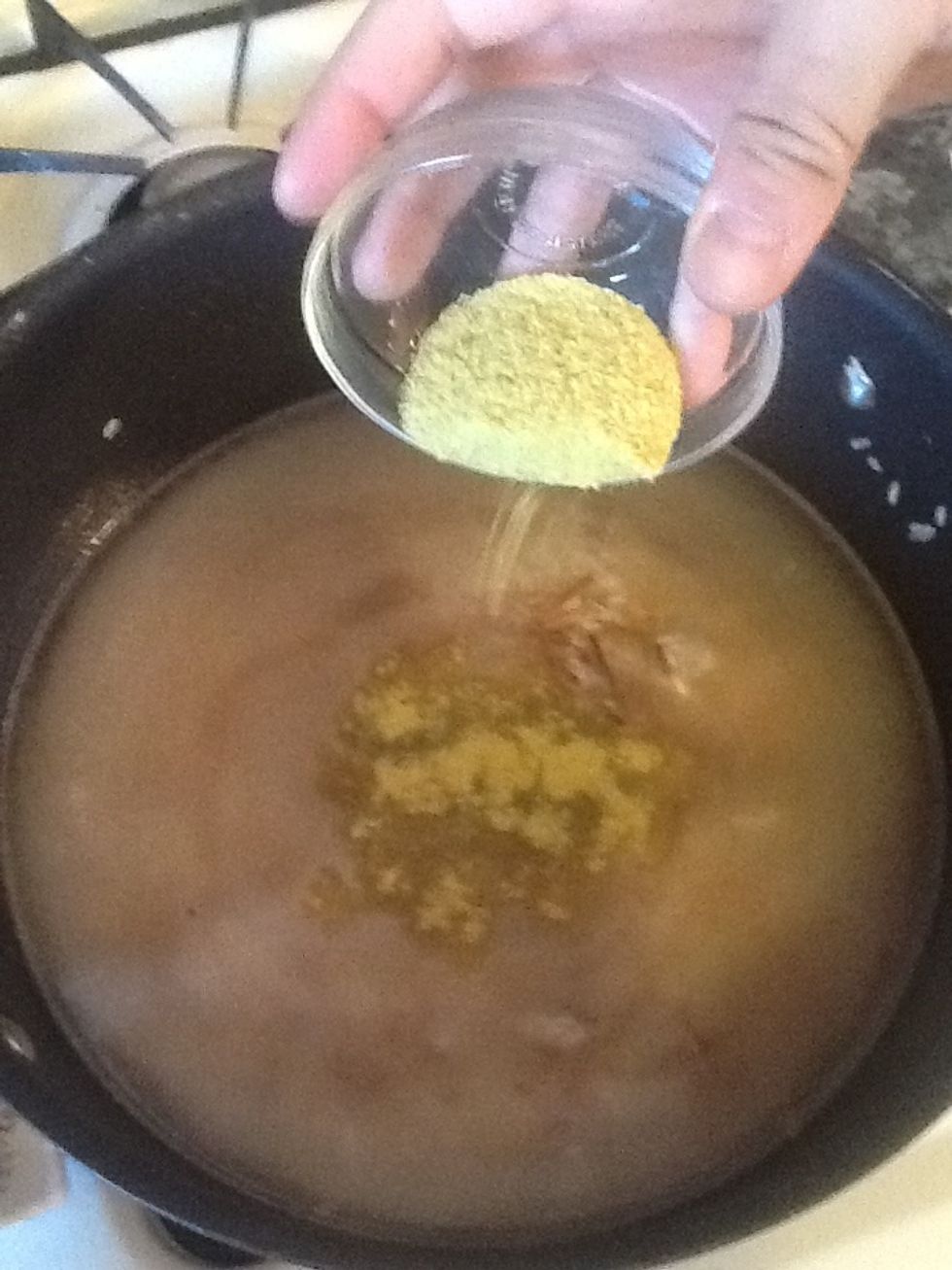 Add your chicken bouillon powder.