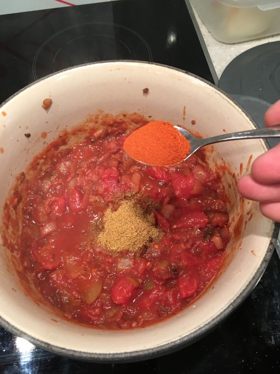 Add your chilli powder to taste. Less if a wuss.