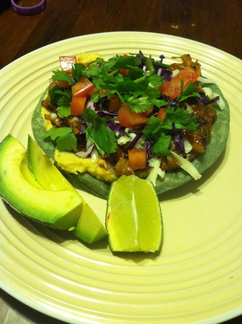 Add your cilantro and squeeze your lime on top and enjoy this meal thank. Signing off your Zombiechef