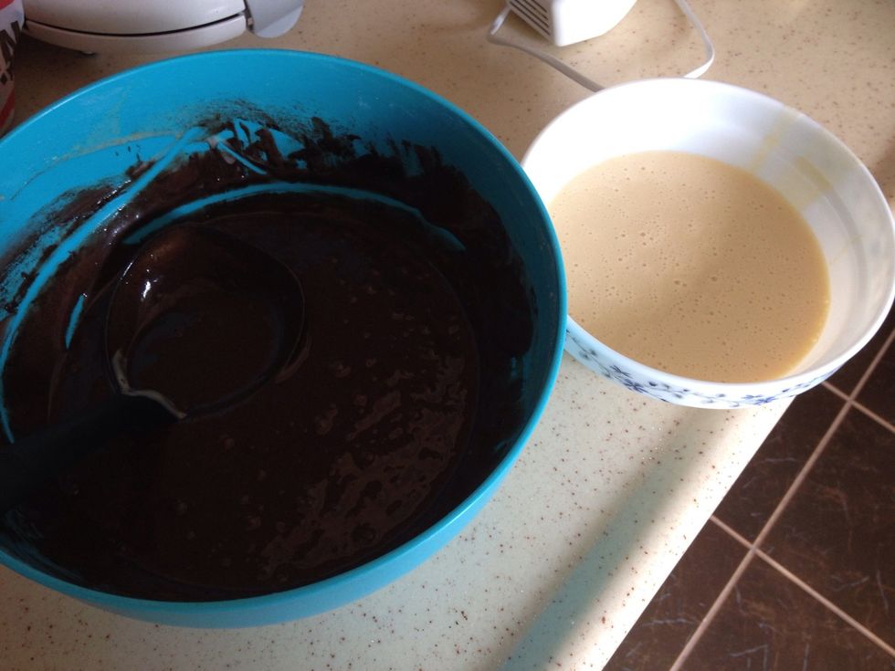 Add your cocoa into one bowl and mix it.